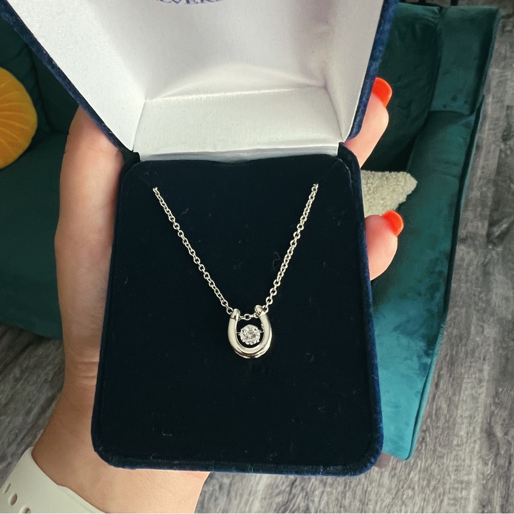 Dancing Birthstone Horseshoe Necklace